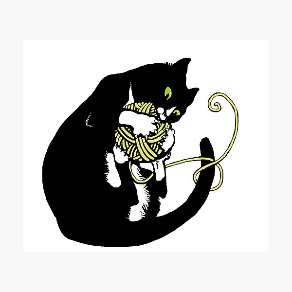 Item preview, Black Butler Cat with Yarn designed and sold by DilatorySloth.