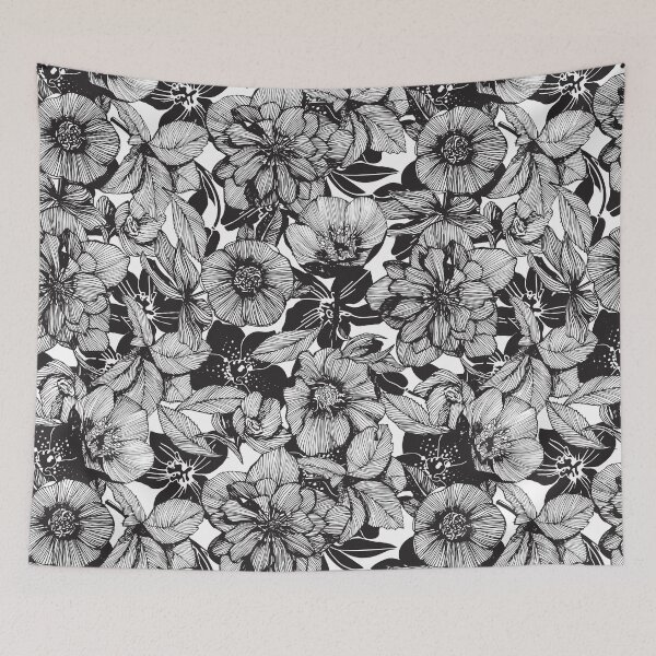 Item preview, Hellebore lineart florals designed and sold by camcreativedk.