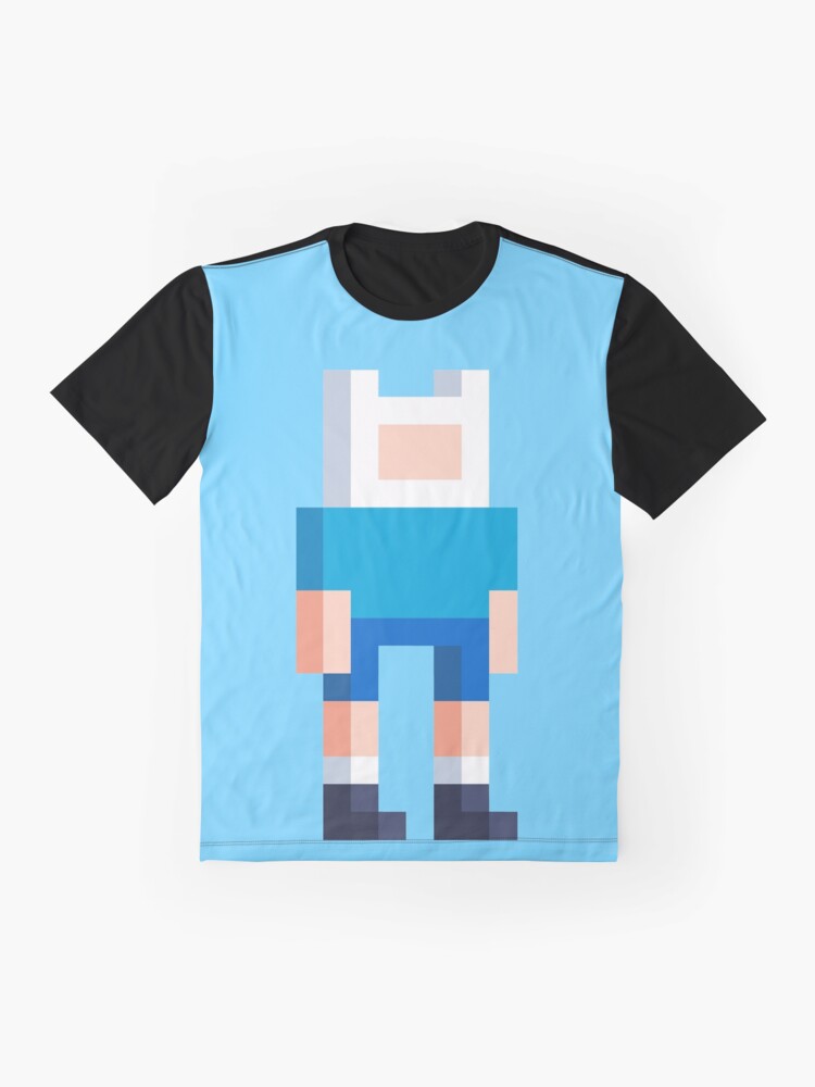 Alternate view of Adventure Time Finn Voxel Style Graphic T-Shirt