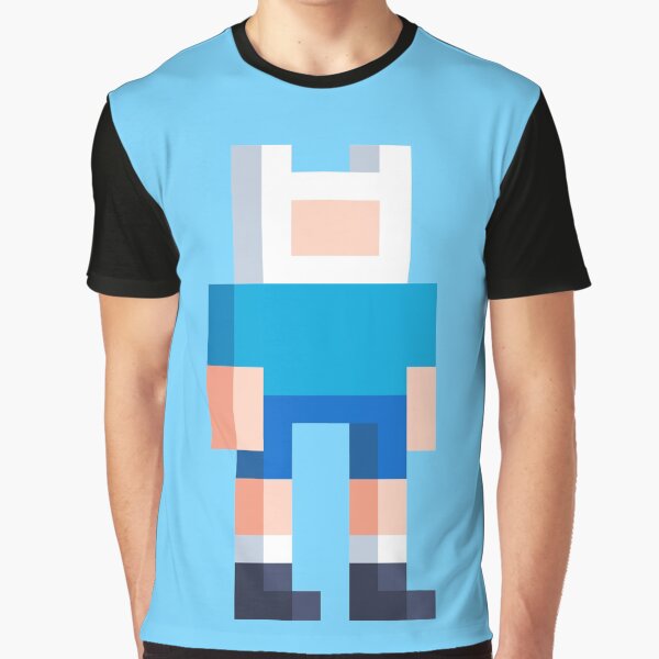 Adventure Time Finn Voxel Style Graphic T-Shirt