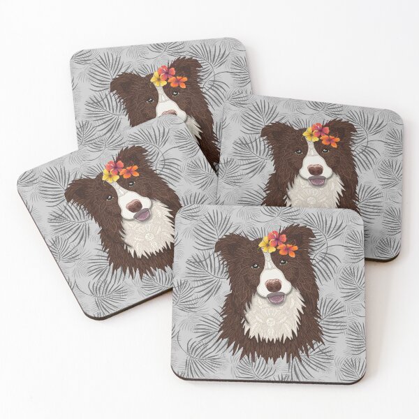 Item preview, Tropical Brown Border Collie Girl designed and sold by artlovepassion.
