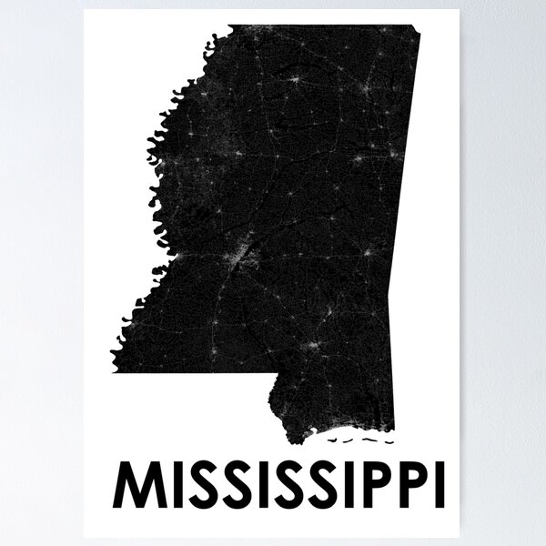 Item preview, Mississippi Streets Map  designed and sold by AmazingMapArt.