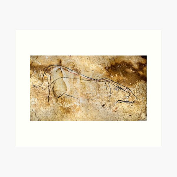 Chauvet Cave Lions Burned Leather Canvas Print