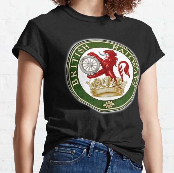 BRITISH RAILWAYS. BR, SIGN, Trains, Train Spotters, Railwayana, Circular variant, 1956 logo. Classic T-Shirt