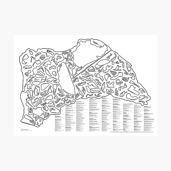 Race Tracks to Scale - Listed and Labelled Photographic Print