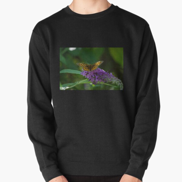 Dark Green Fritillary Butterfly Pullover Sweatshirt