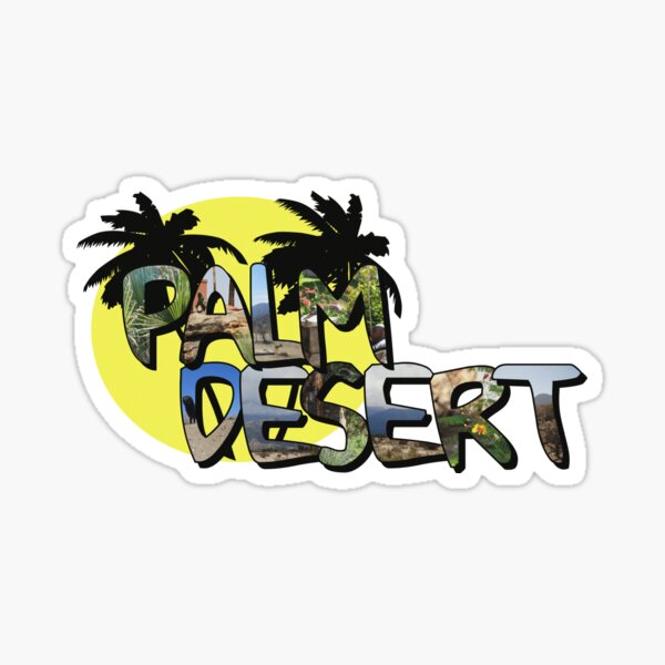 Palm Desert Large Letter with Moon Glossy Sticker