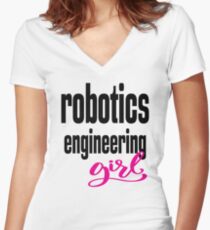 Robotics Engineering Girl Women's Fitted V-Neck T-Shirt