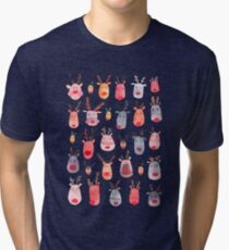Camiseta de tejido mixto Renos - Bondad animal - Acuarela de invierno - Rudolph