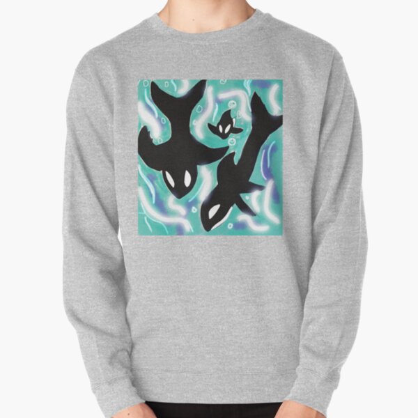 Orcas swimming in the ocean mists Pullover Sweatshirt