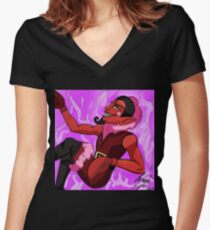 His Infernal Majesty (HIM) - The Powerpuff Girls Women's Fitted V-Neck T-Shirt