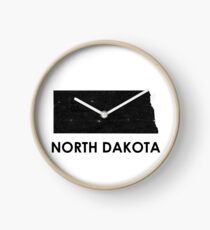 North Dakota Street Map Art Clock
