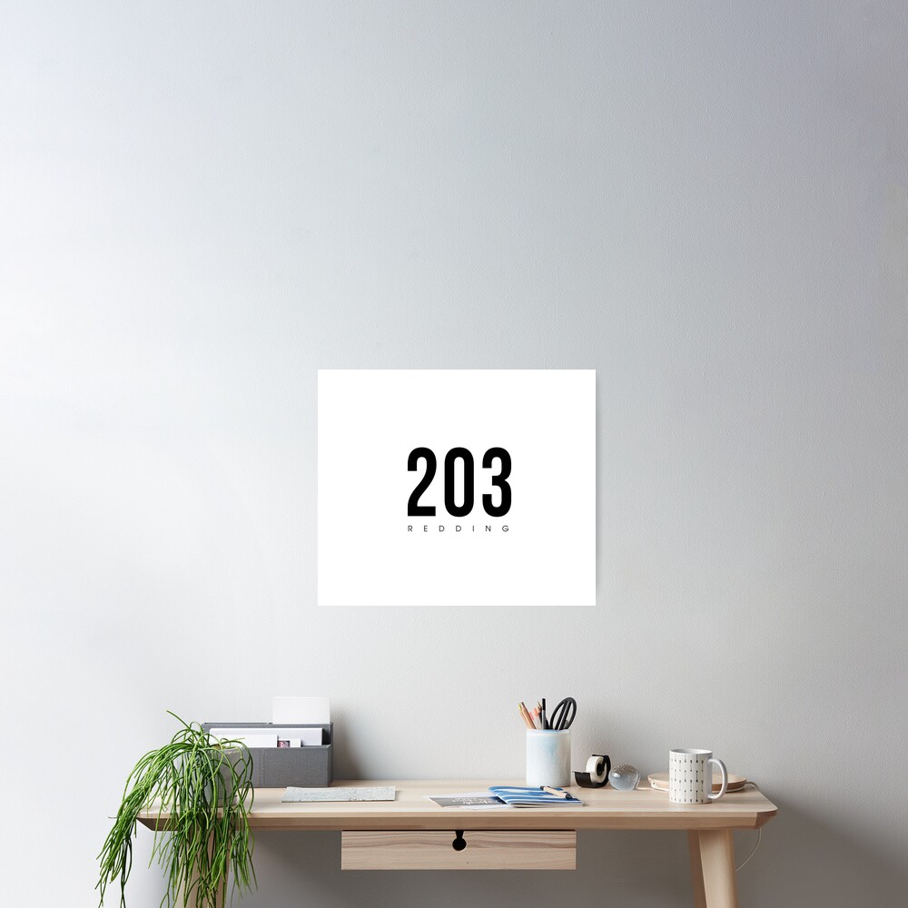 "Redding, CT 203 Area Code design" Poster by CartoCreative Redbubble