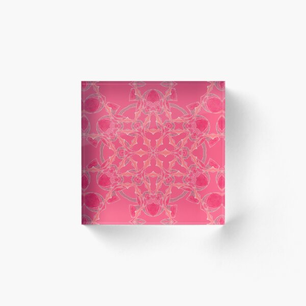 Red Over Twist Fall Into Winter Design Collection of Green Bee Mee Acrylic Block