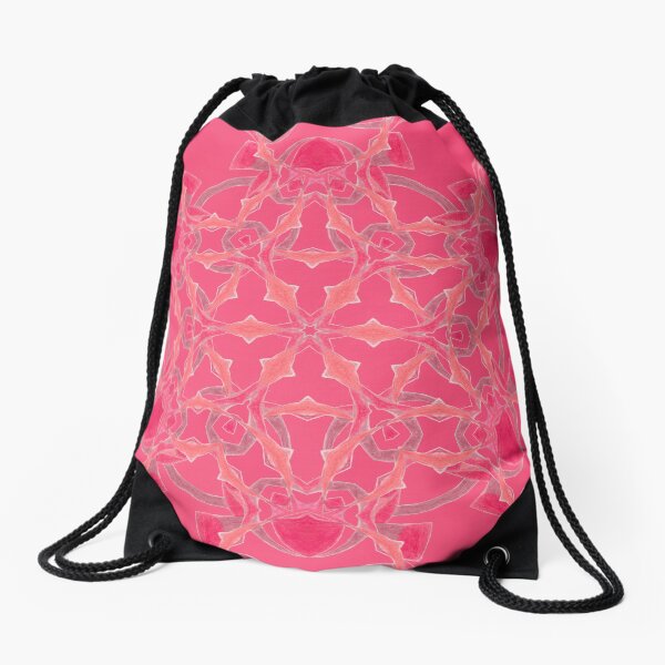 Red Over Twist Fall Into Winter Design Collection of Green Bee Mee Drawstring Bag