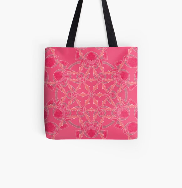 Red Over Twist Fall Into Winter Design Collection of Green Bee Mee All Over Print Tote Bag