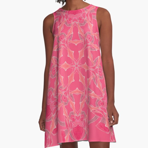 Red Over Twist Fall Into Winter Design Collection of Green Bee Mee A-Line Dress
