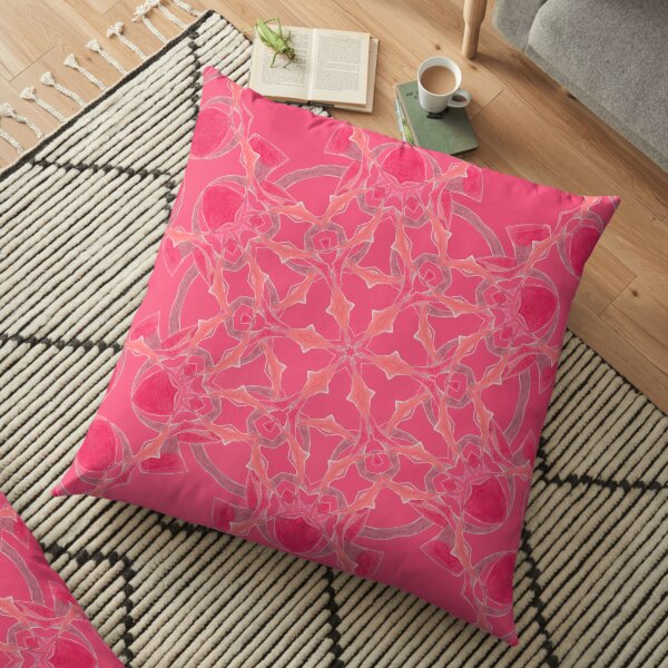 Red Over Twist Fall Into Winter Design Collection of Green Bee Mee Floor Pillow