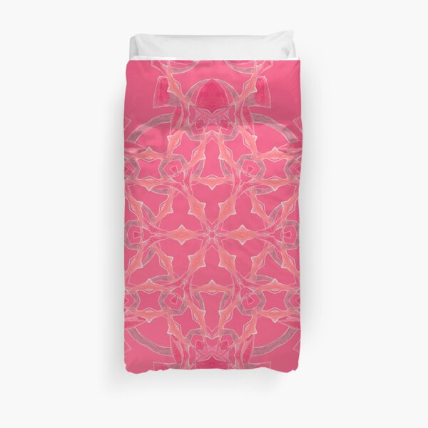 Red Over Twist Fall Into Winter Design Collection of Green Bee Mee Duvet Cover