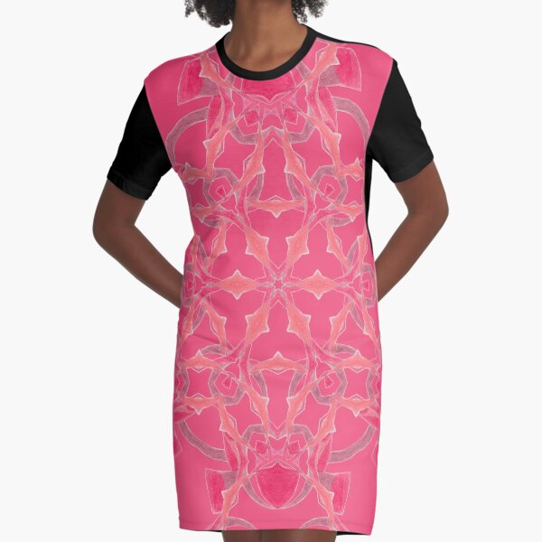 Red Over Twist Fall Into Winter Design Collection of Green Bee Mee Graphic T-Shirt Dress