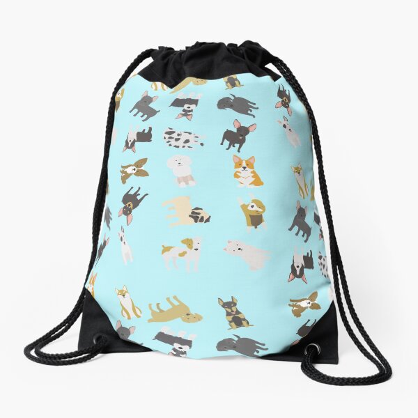 puppies illustration Drawstring Bag