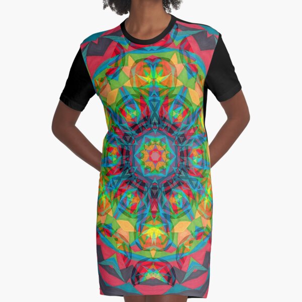 Charcoal and Fruit Ties Fall Into Winter Collection at Green Bee Mee Graphic T-Shirt Dress