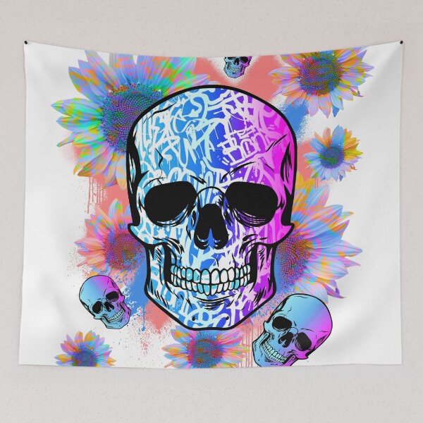 Item preview, Caveira flores graffiti designed and sold by MarcosCarvalho.
