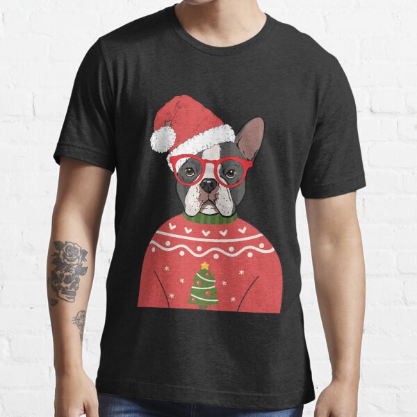 boston terrier christmas shirt