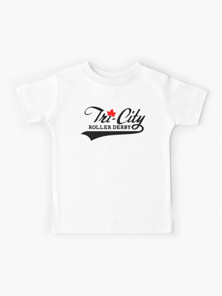 Tri City Roller Derby - League Logo whiteBG Kids T-Shirt for Sale