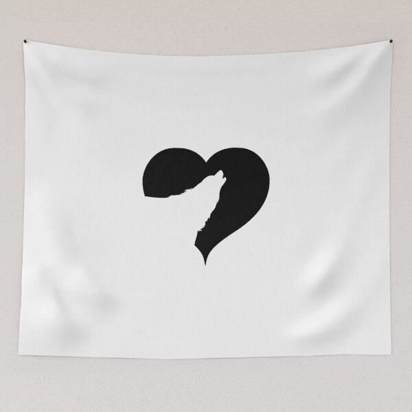 Item preview, Wolf silhouette heart designed and sold by RetroFuchs.