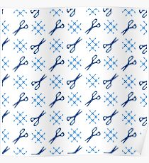 Seamless pattern with scissors. Sewing, needlework Poster