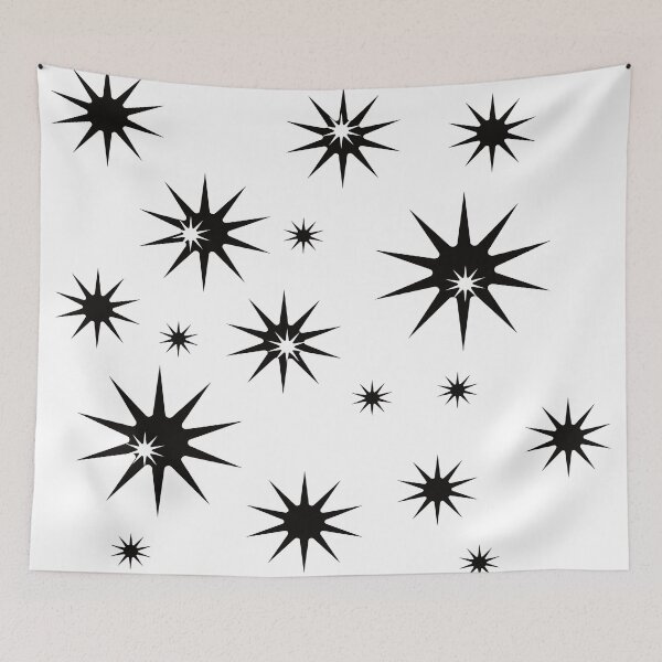 Item preview, Pattern star black white designed and sold by Patricia Piotrak.
