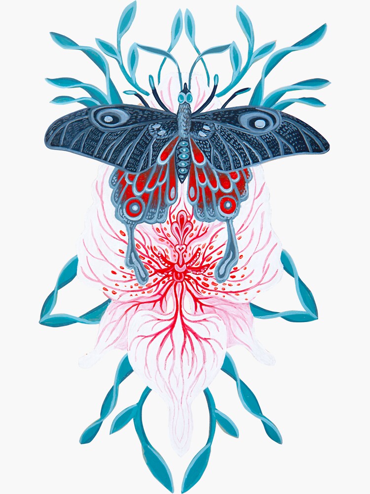 Pintura de tatuaje de orquídea mariposa en madera de Ruta