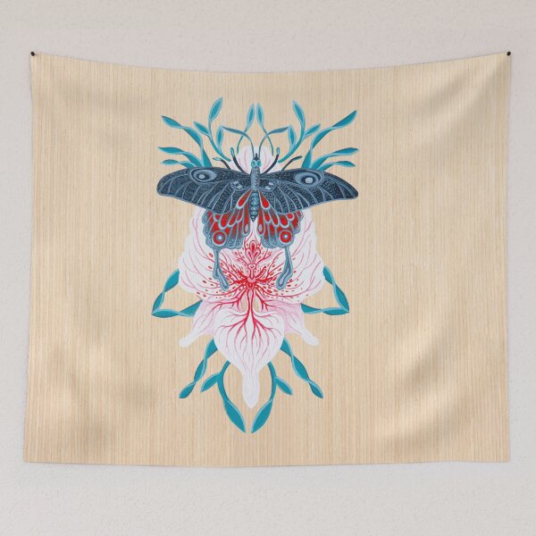 Item preview, Butterfly Orchid Tattoo painting on wood designed and sold by Ruta.