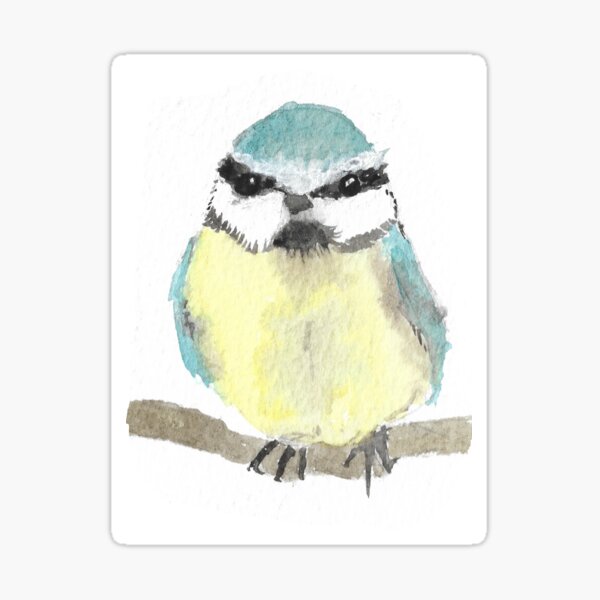 Blue tit watercolour Sticker