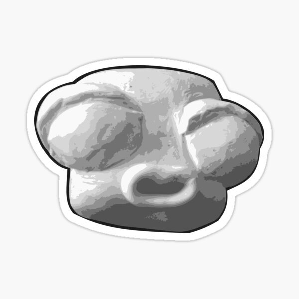 Clay Grey Happy Face Sticker