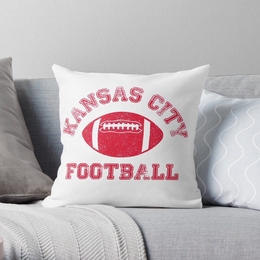 Kansas City Distressed Pro Football Team Throw Pillow