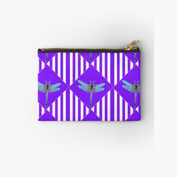 Item preview, PURPLE DRAGONFLY GEOMETRIC ART STRIPES designed and sold by sharlesart.