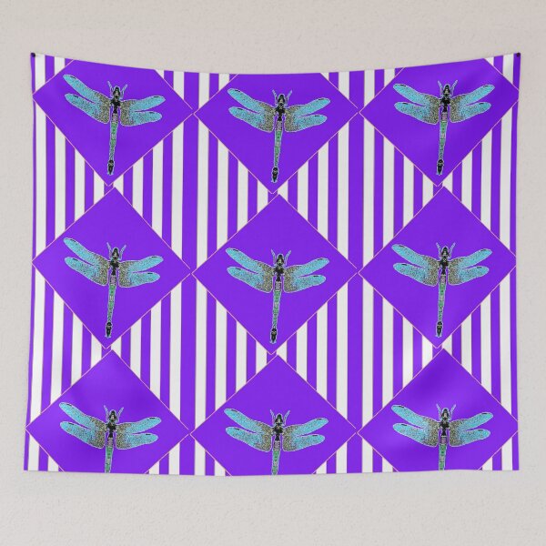 Item preview, PURPLE DRAGONFLY GEOMETRIC ART STRIPES designed and sold by sharlesart.