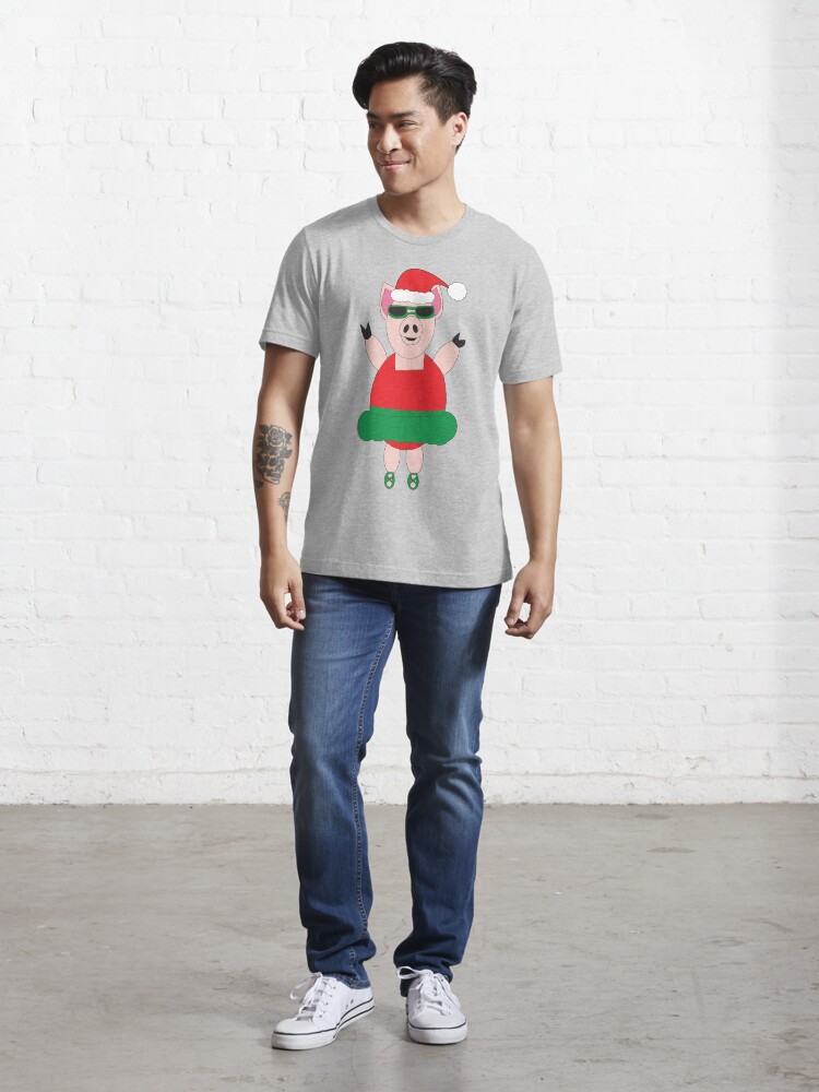 Alternate view of Christmas Pig Ballet Cute Funny Essential T-Shirt