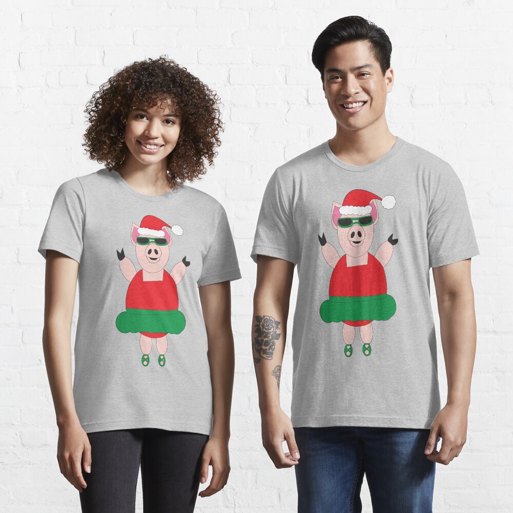 Christmas Pig Ballet Cute Funny Essential T-Shirt