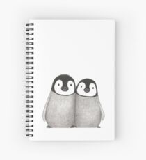 Pinguinküken, graue Pinguine, beste Freunde Spiralblock