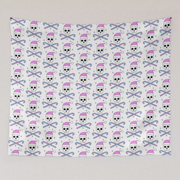 Item preview, White Christmas Skull and Candy Cane Crossbones  designed and sold by Alternatots.