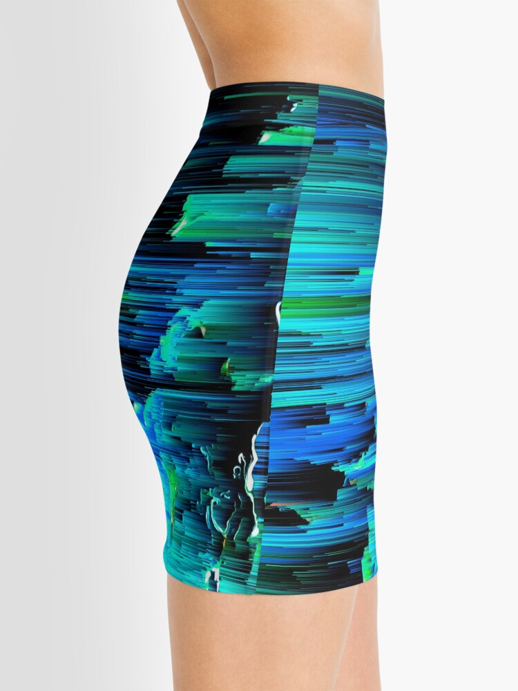 Alternate view of Can't Take the Sky From Me - Abstract Glitch Pixel Art Mini Skirt