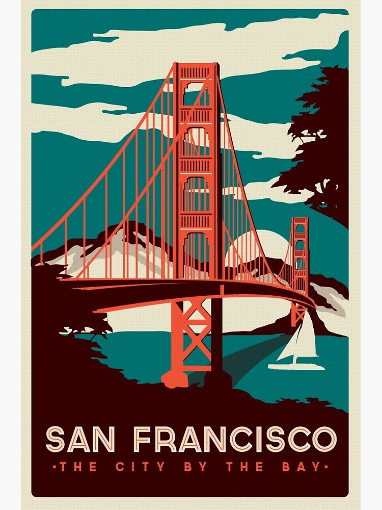 San Francisco Golden Gate Bridge Retro Poster