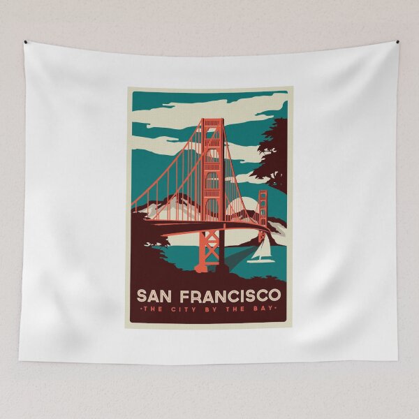 Item preview, San Francisco Golden Gate Bridge Retro Poster designed and sold by DigiArtyst.