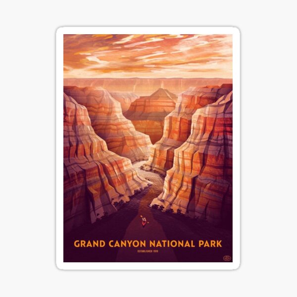 Grand Canyon National Park Retro Poster Sticker