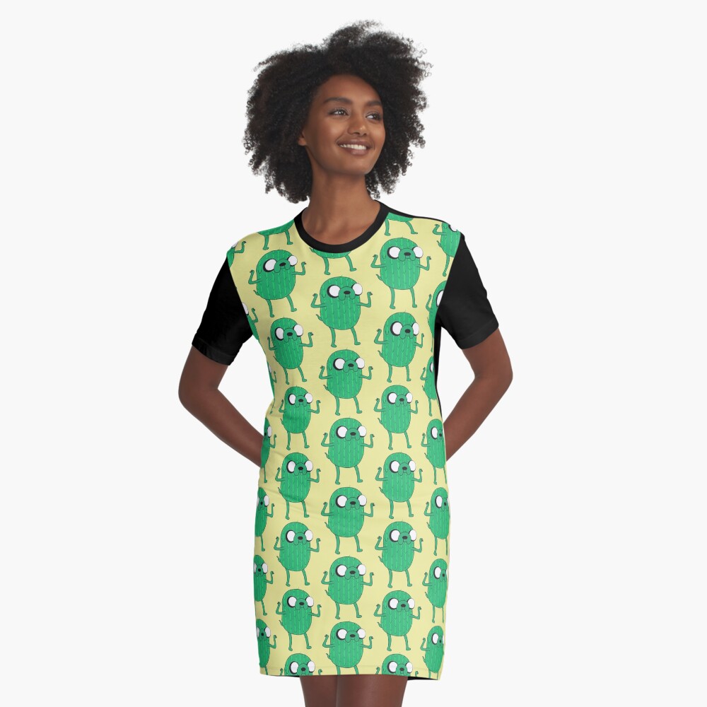 Jake the Dog from AdventureTime with Halloween Cactus costume Graphic T-Shirt Dress