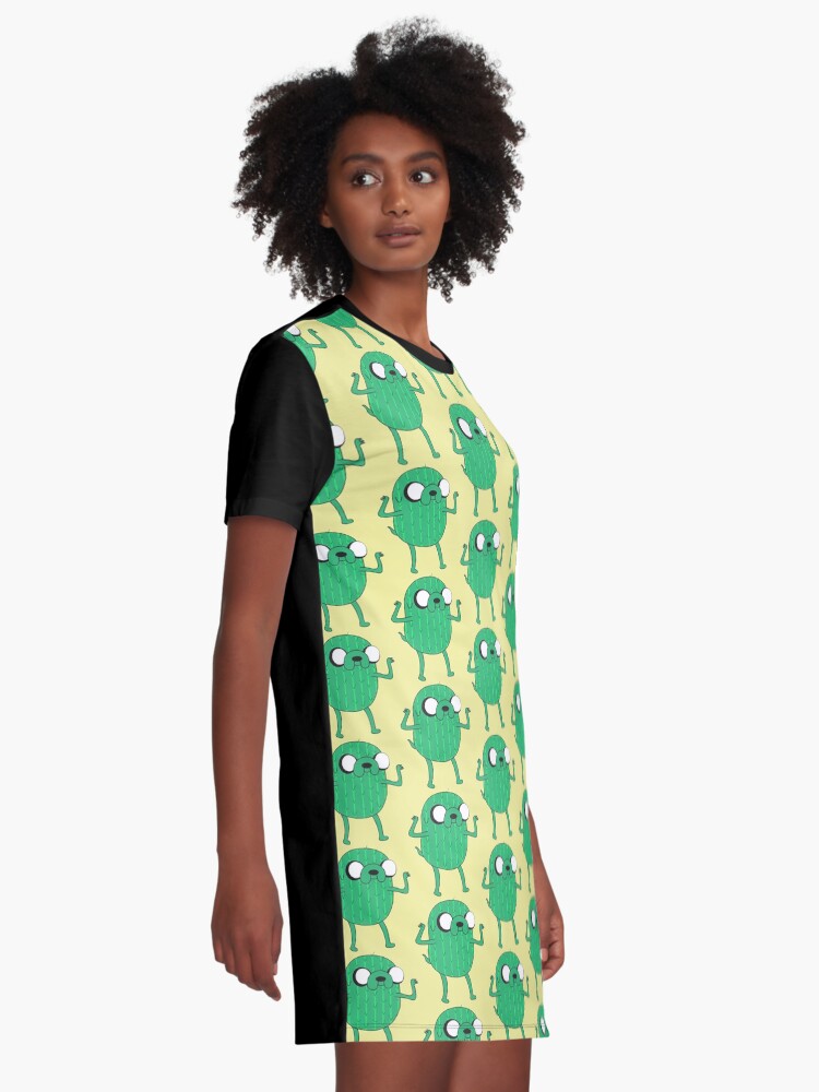 Alternate view of Jake the Dog from AdventureTime with Halloween Cactus costume Graphic T-Shirt Dress