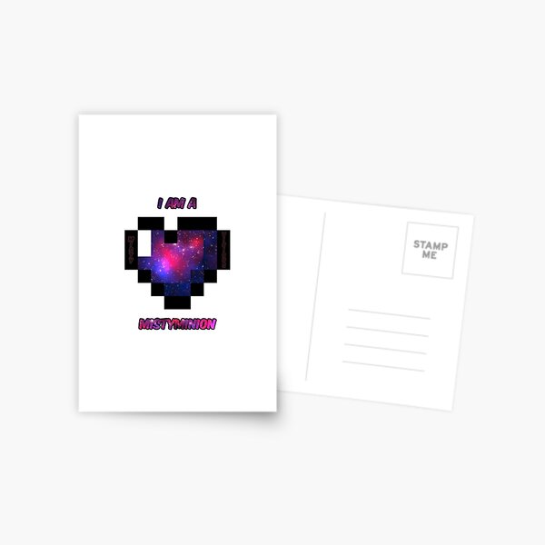 I am a MistyMinion - Galaxy Heart **White Border-Use on DARK colored items** Postcard